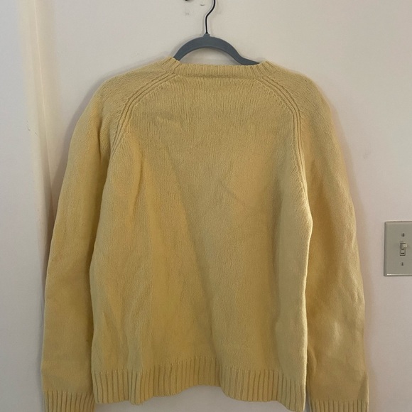 J CREW BUTTER YELLOW 100% LAMBSWOOL RIBBED SWEATER KNIT COTTAGE CORE GRANDMACORE - Picture 4 of 8